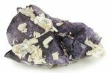 White Barite Crystals on Purple Fluorite - Cave-In-Rock, Illinois #244267-2